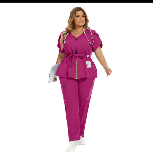 Zip up with belt scrub