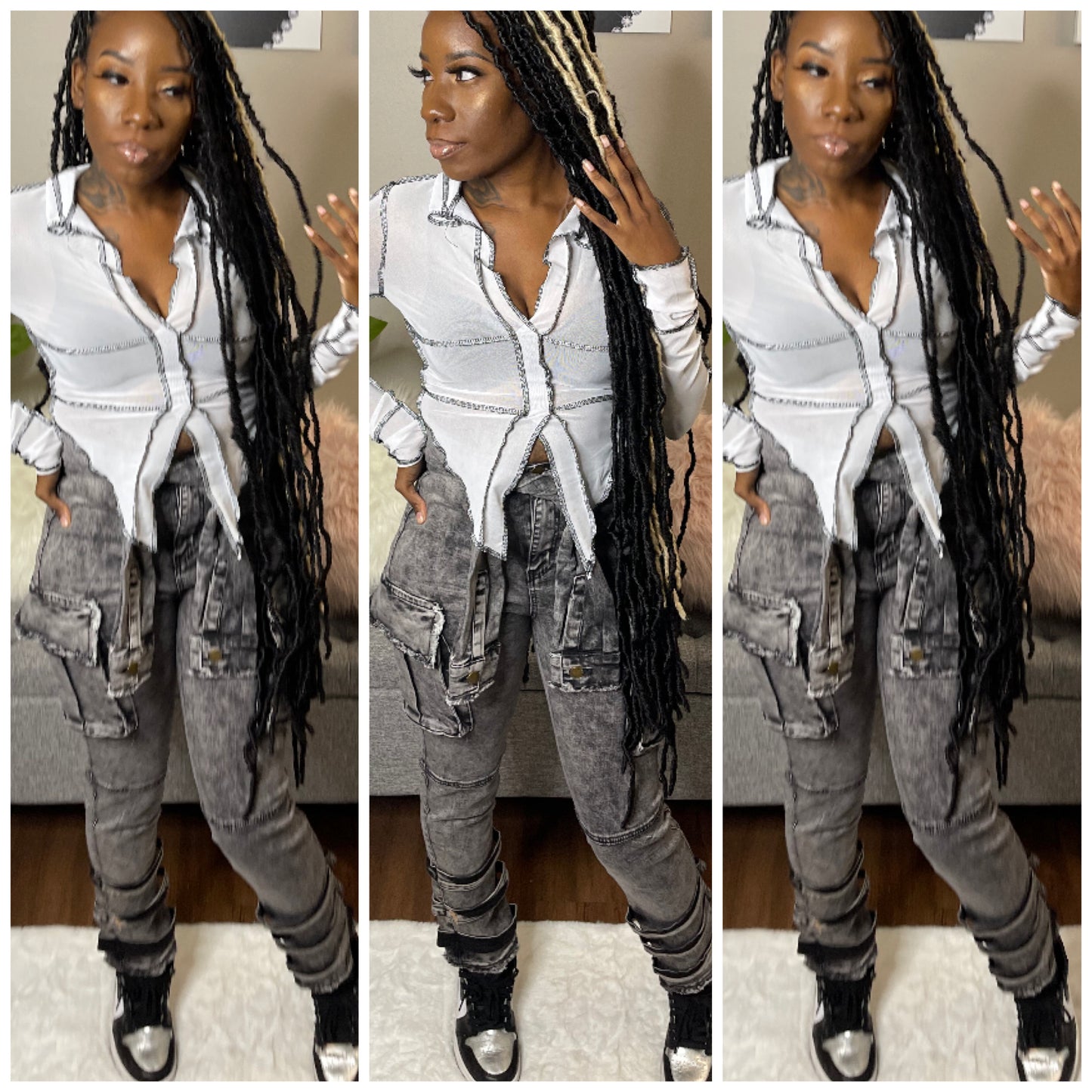 Waist tye jeans