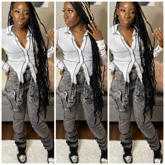 Waist tye jeans